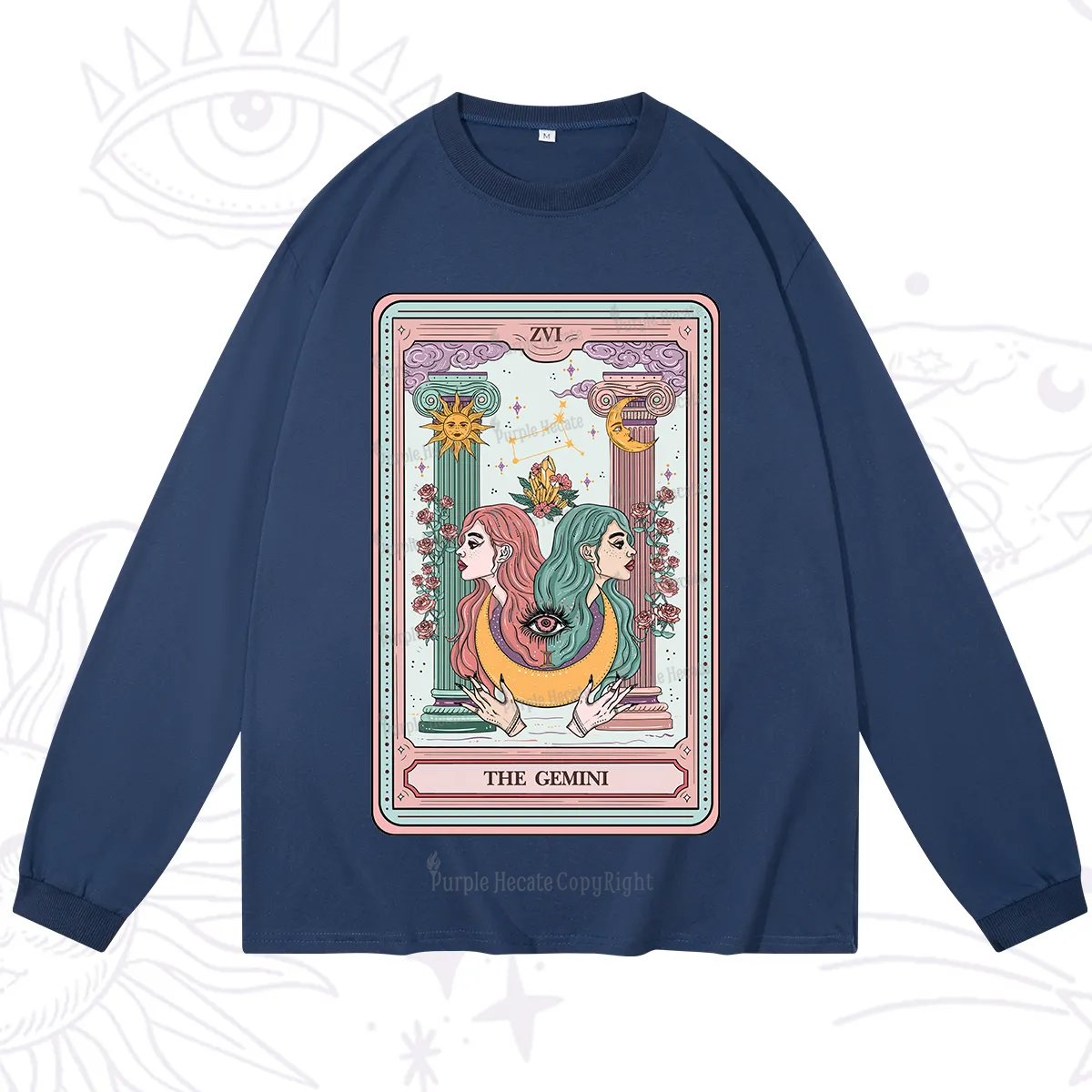 Purplehecate The Gemini Goddess Tarot Long Sleeve T-Shirt