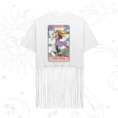 Purplehecate The Witchling Fool Tarot Fringe Hem T-Shirt