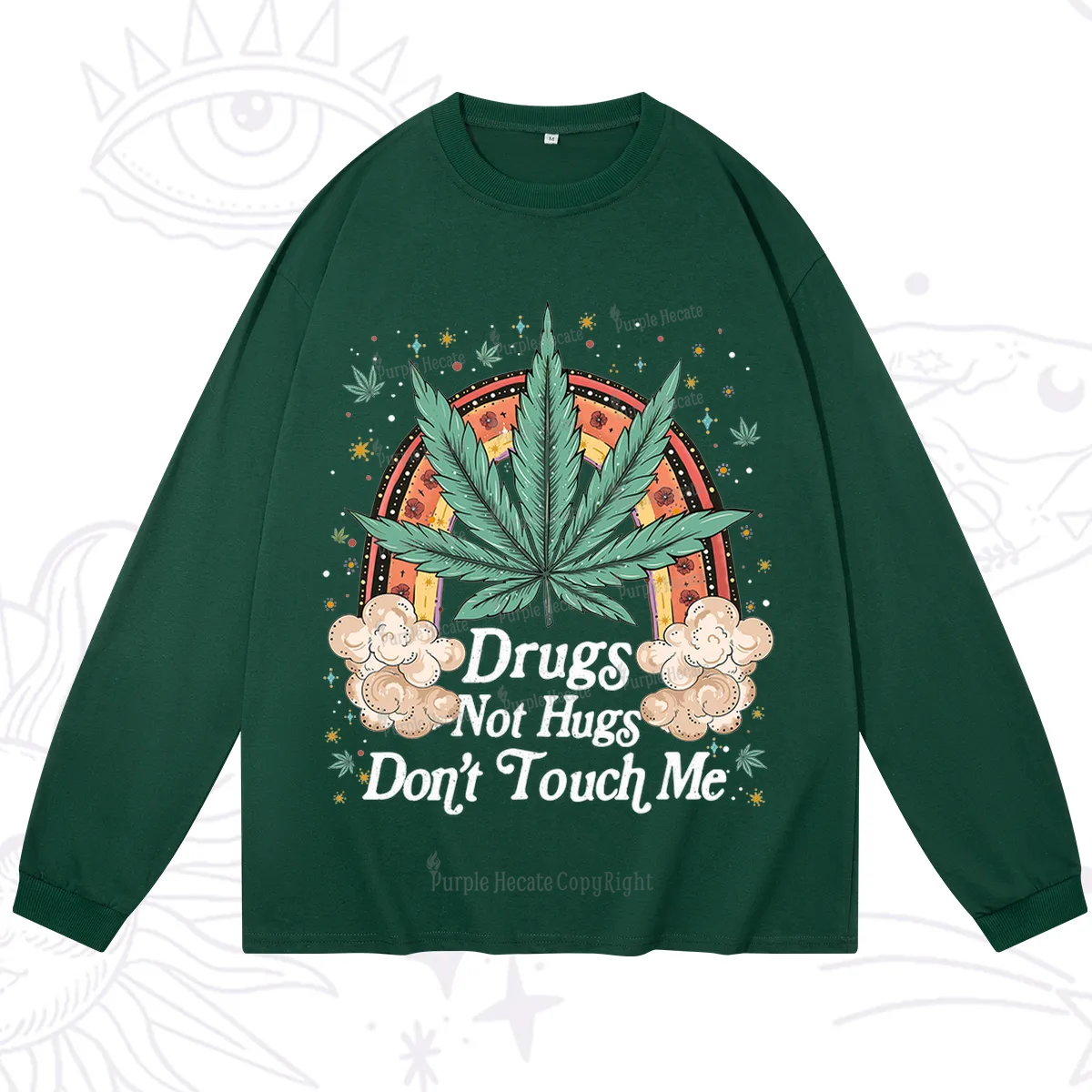 Purplehecate Drugs Not Hugs Long Sleeve T-Shirt