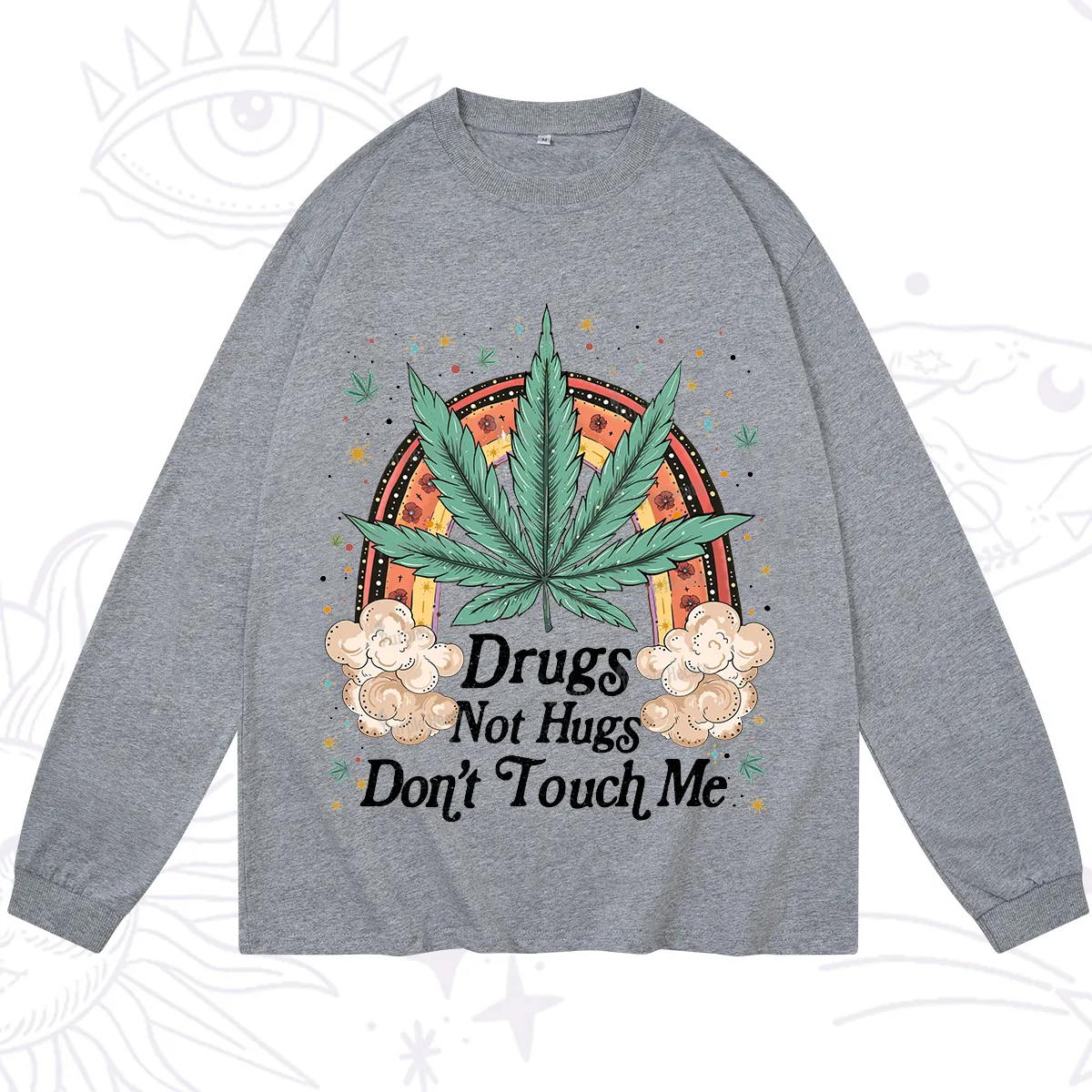 Purplehecate Drugs Not Hugs Long Sleeve T-Shirt