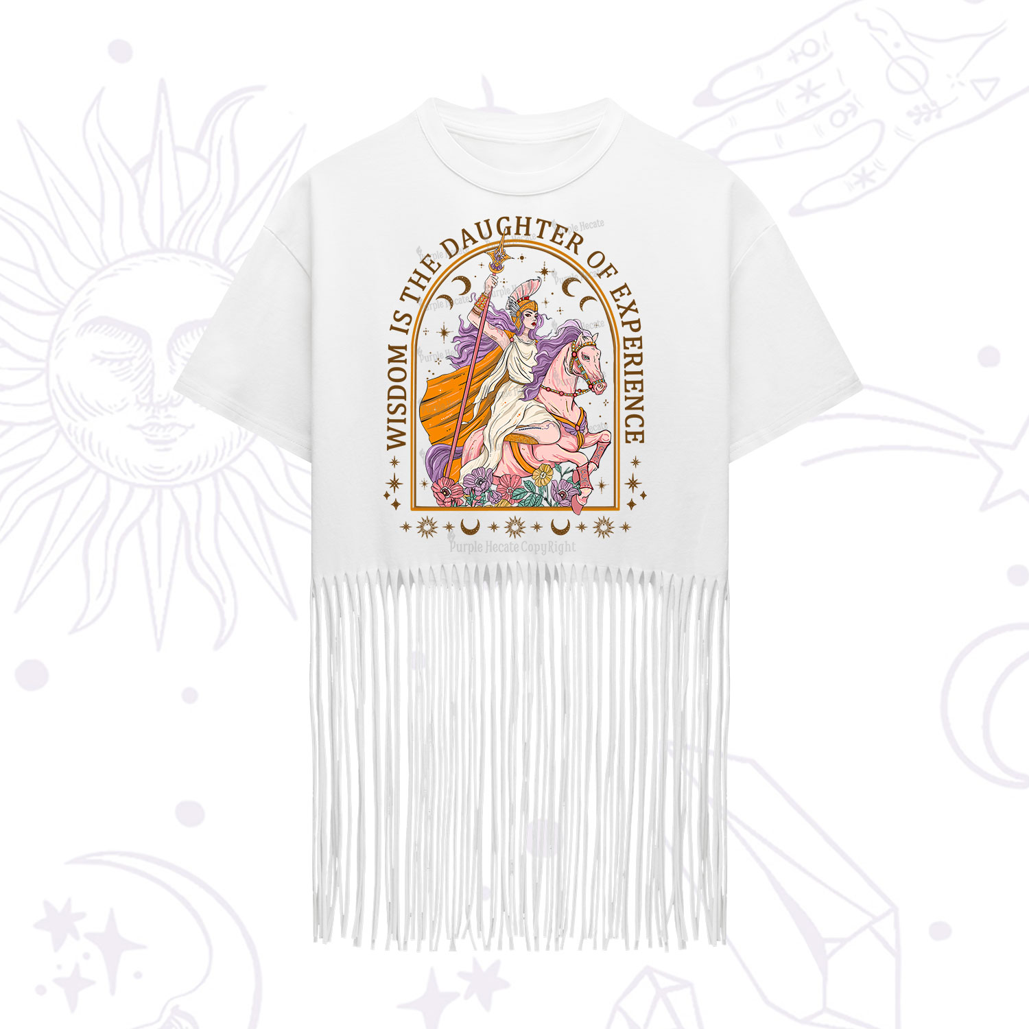 Purplehecate Wisdom Is The Daughter Of Experience Fringe Hem T-Shirt