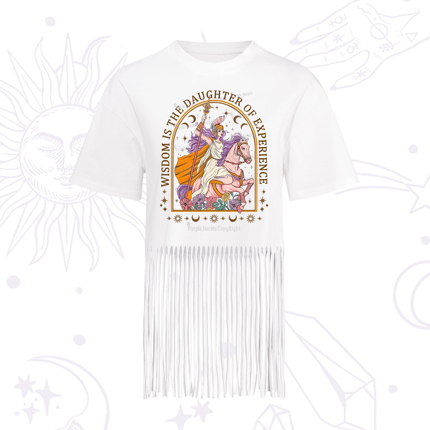 Purplehecate Wisdom Is The Daughter Of Experience Fringe Hem T-Shirt