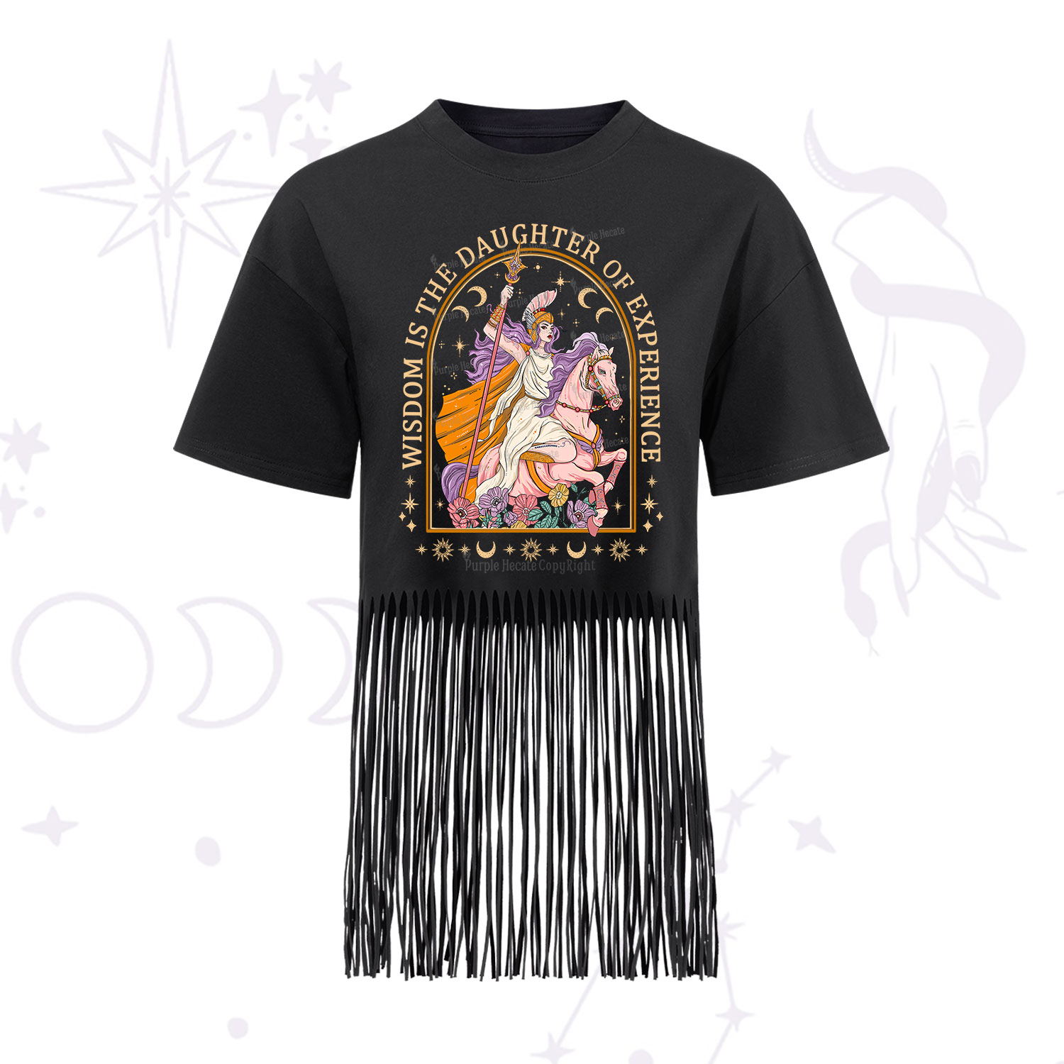 Purplehecate Wisdom Is The Daughter Of Experience Fringe Hem T-Shirt