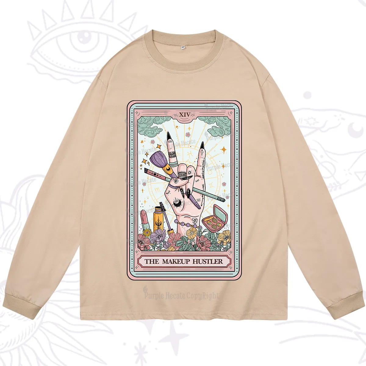 Purplehecate The Makeup Hustler Tarot Long Sleeve T-Shirt