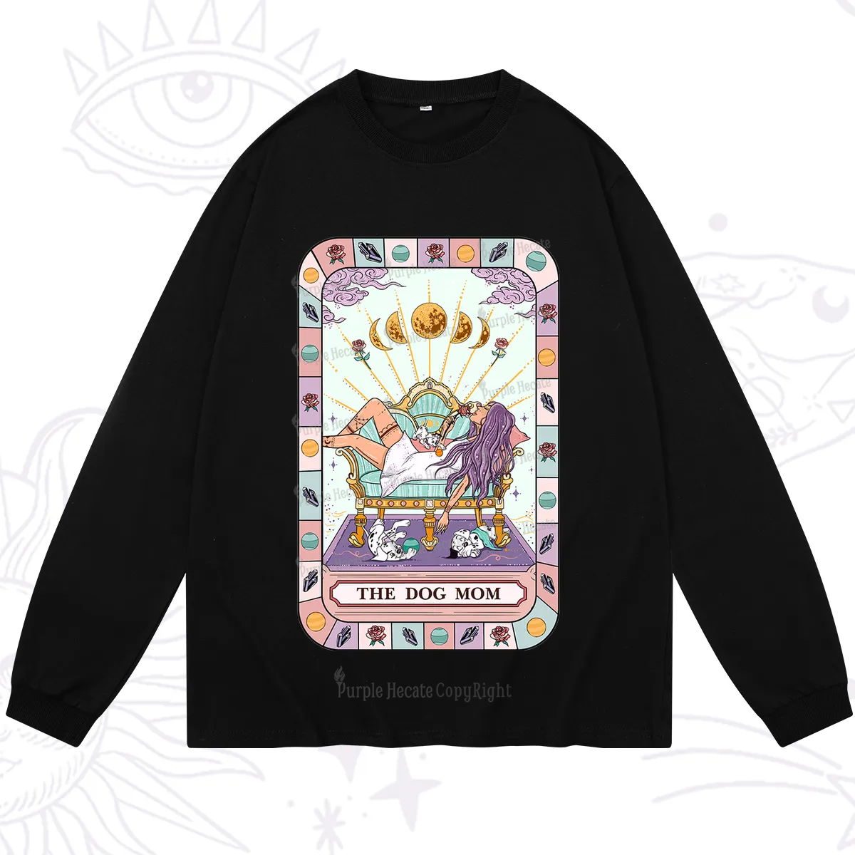 Purplehecate The Chill Dog Mom Long Sleeve T-Shirt