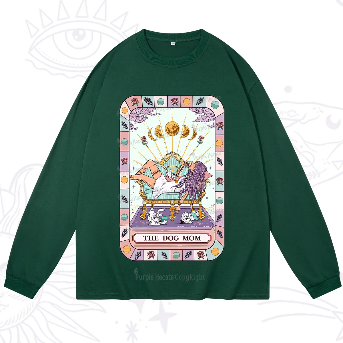 Purplehecate The Chill Dog Mom Long Sleeve T-Shirt