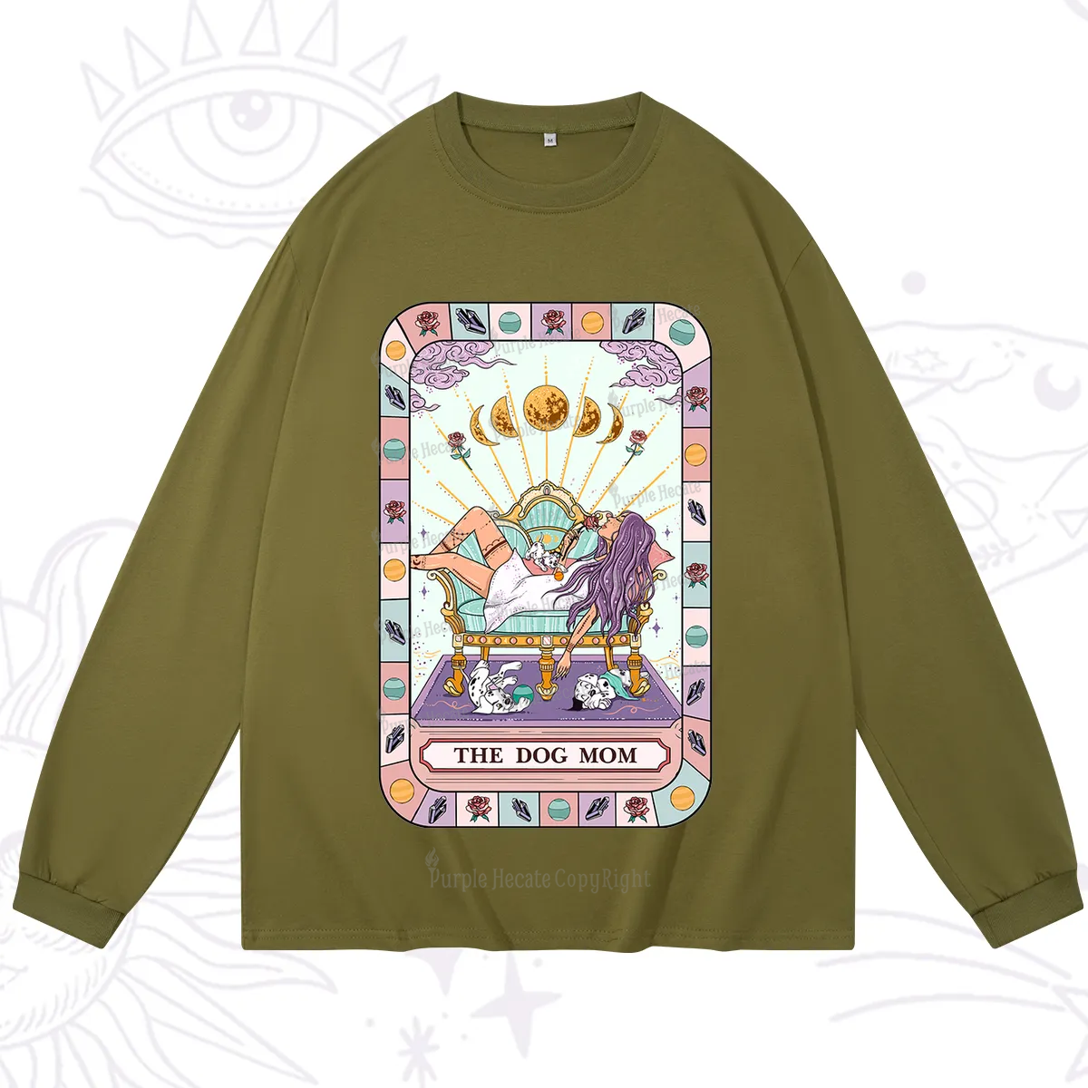 Purplehecate The Chill Dog Mom Long Sleeve T-Shirt