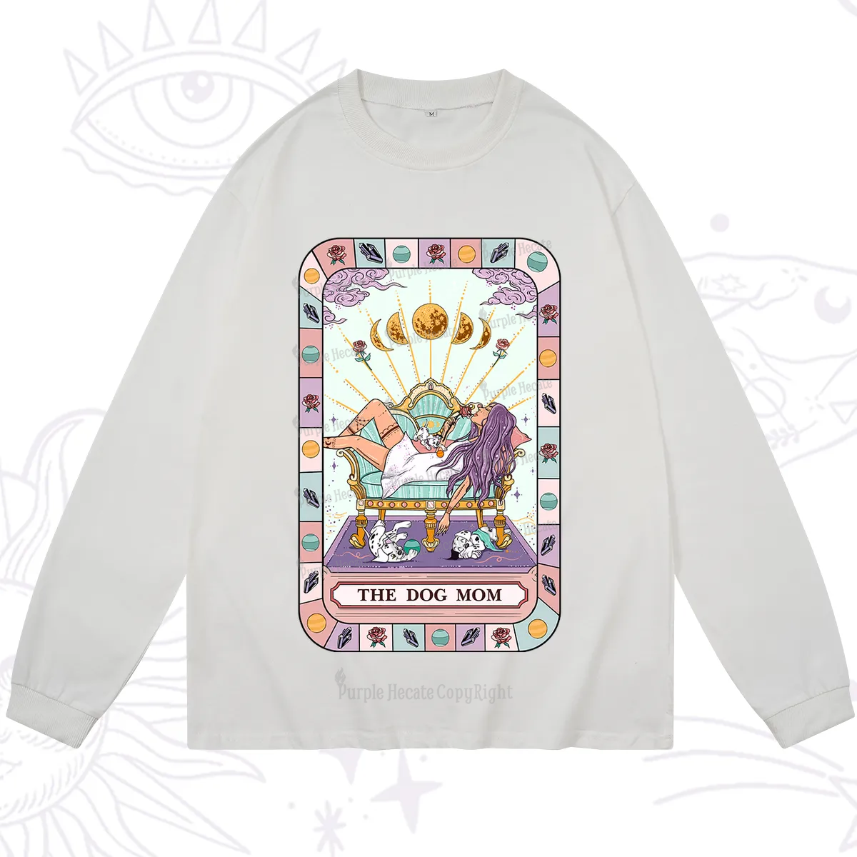 Purplehecate The Chill Dog Mom Long Sleeve T-Shirt