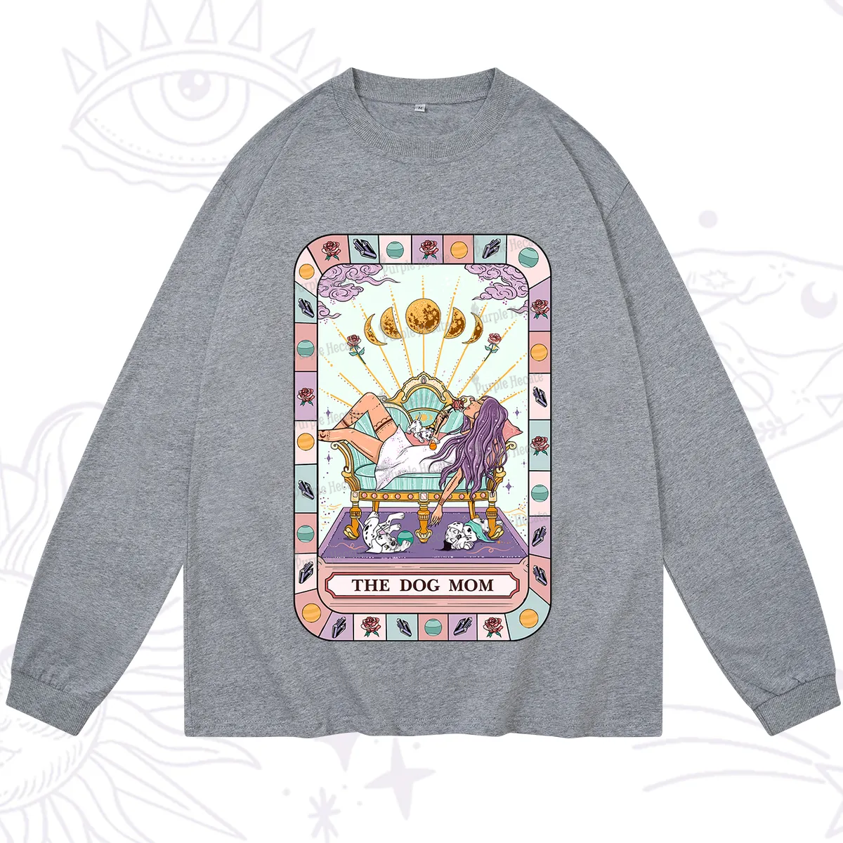Purplehecate The Chill Dog Mom Long Sleeve T-Shirt