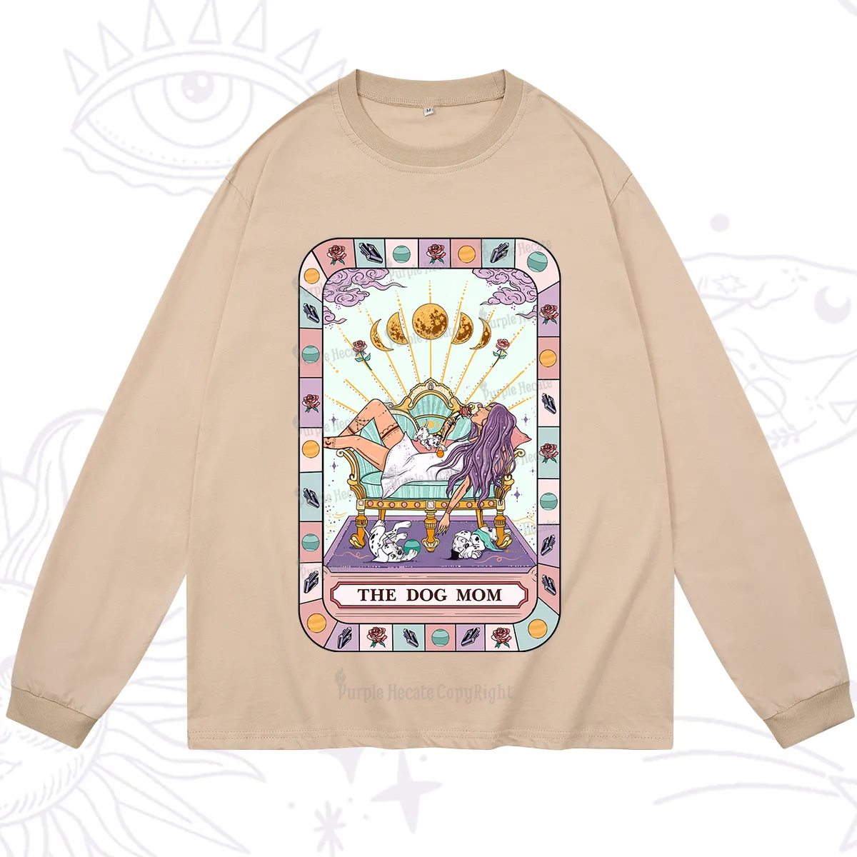 Purplehecate The Chill Dog Mom Long Sleeve T-Shirt