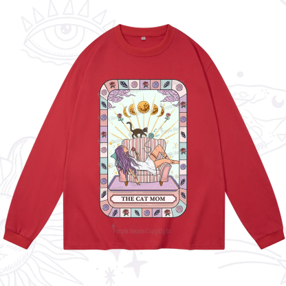 Purplehecate The Chill Cat Mom Long Sleeve T-Shirt