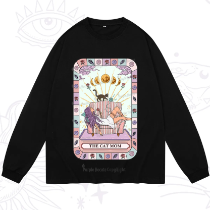 Purplehecate The Chill Cat Mom Long Sleeve T-Shirt
