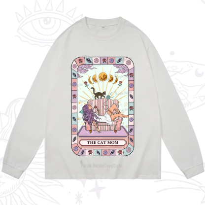 Purplehecate The Chill Cat Mom Long Sleeve T-Shirt