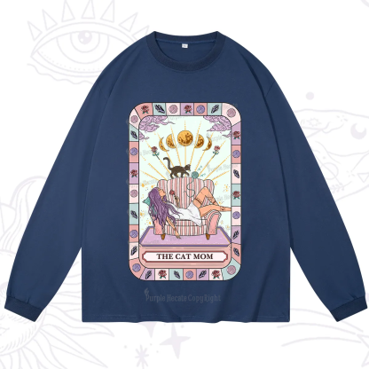 Purplehecate The Chill Cat Mom Long Sleeve T-Shirt