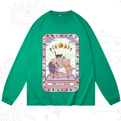 Purplehecate The Chill Cat Mom Long Sleeve T-Shirt