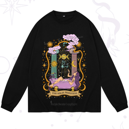 Purplehecate The High Priestess Goddess Long Sleeve T-Shirt