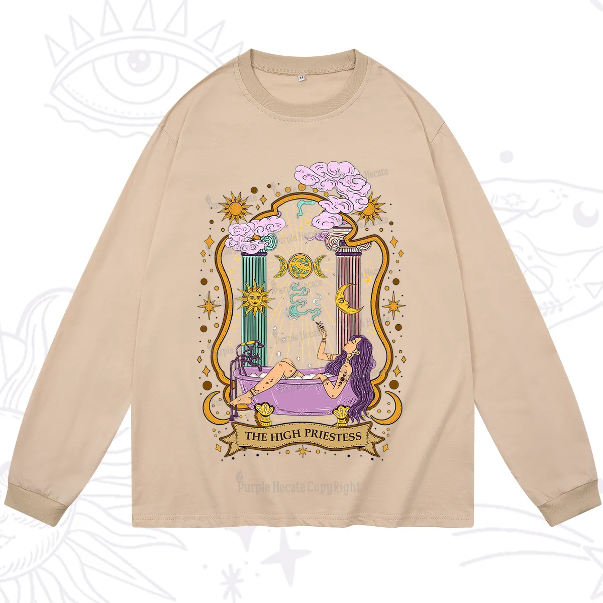 Purplehecate The High Priestess Goddess Long Sleeve T-Shirt