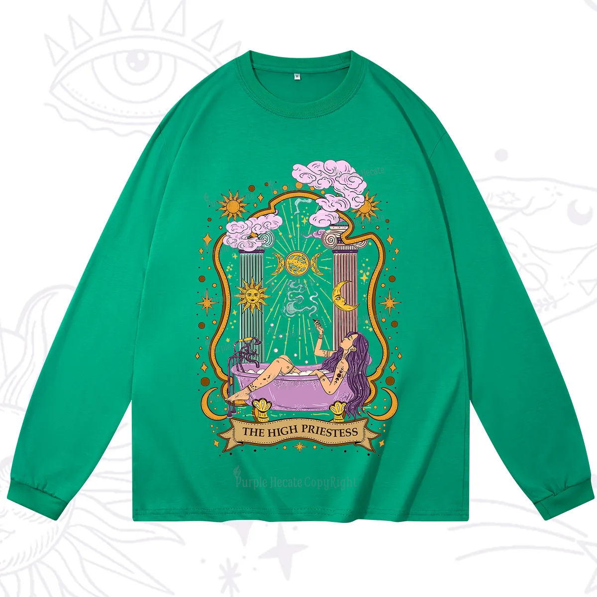 Purplehecate The High Priestess Goddess Long Sleeve T-Shirt