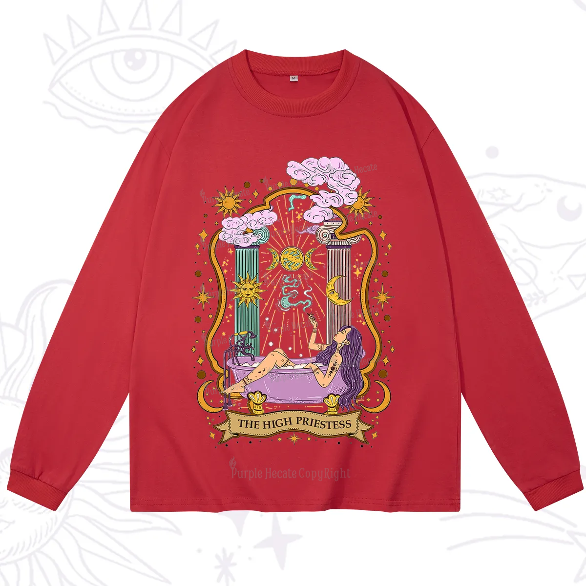 Purplehecate The High Priestess Goddess Long Sleeve T-Shirt