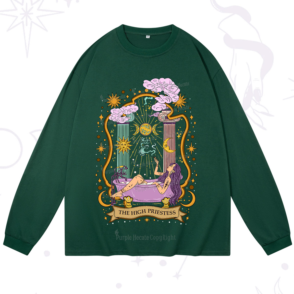 Purplehecate The High Priestess Goddess Long Sleeve T-Shirt