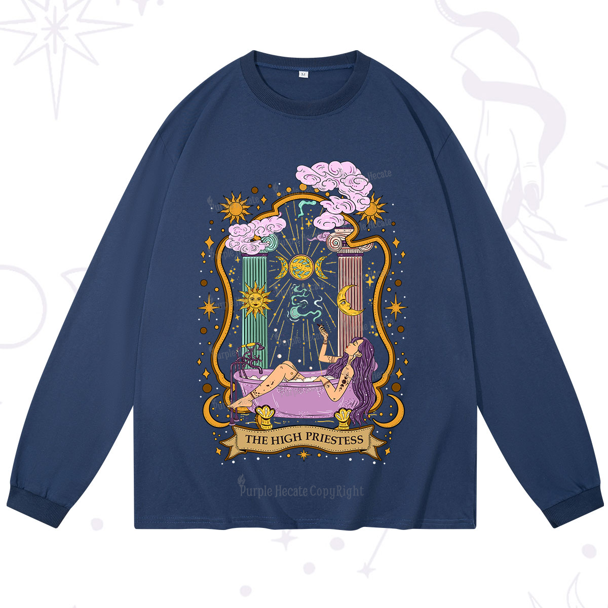 Purplehecate The High Priestess Goddess Long Sleeve T-Shirt