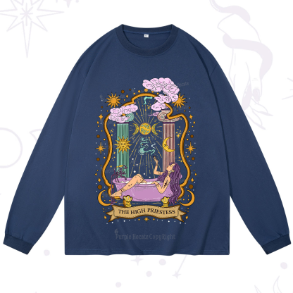 Purplehecate The High Priestess Goddess Long Sleeve T-Shirt