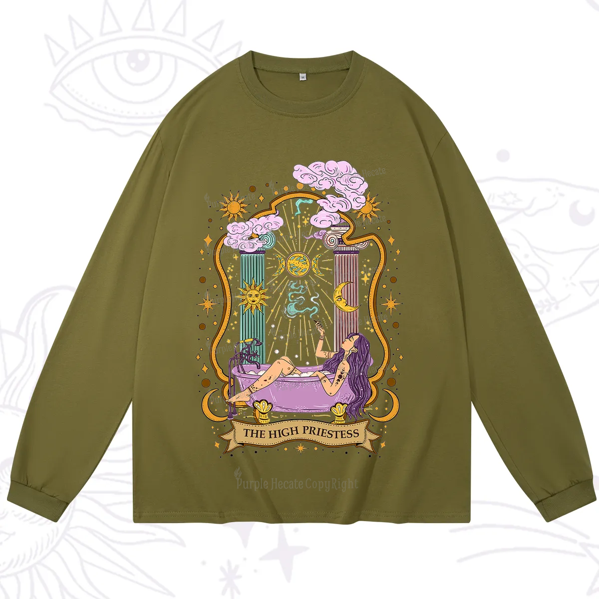 Purplehecate The High Priestess Goddess Long Sleeve T-Shirt