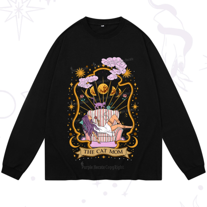 Purplehecate The Cat Mom Goddess Long Sleeve T-Shirt