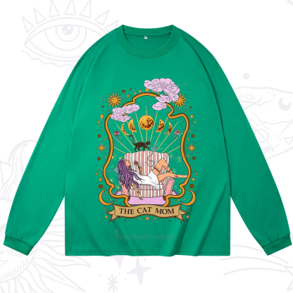 Purplehecate The Cat Mom Goddess Long Sleeve T-Shirt
