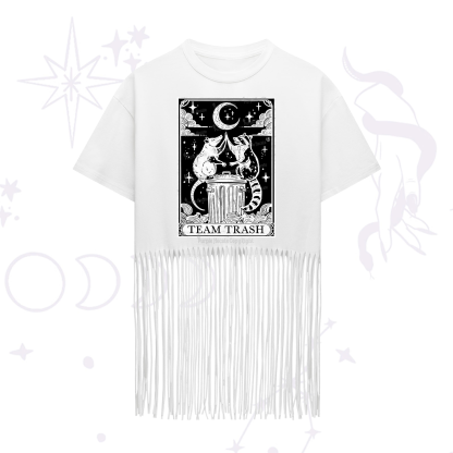 Purplehecate The Team Trash Tarot Fringe Hem T-Shirt