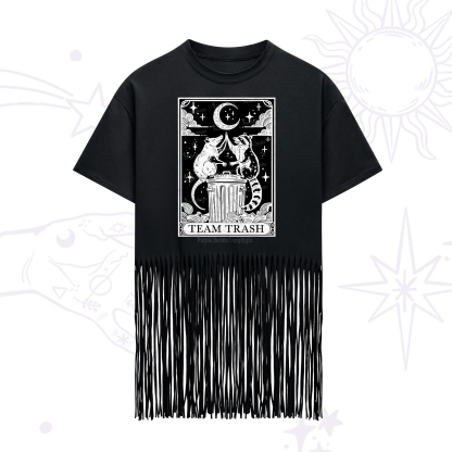 Purplehecate The Team Trash Tarot Fringe Hem T-Shirt