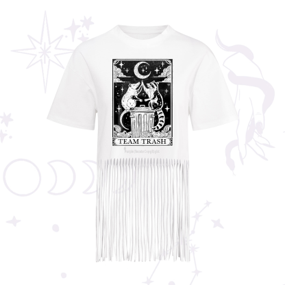 Purplehecate The Team Trash Tarot Fringe Hem T-Shirt