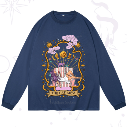 Purplehecate The Cat Mom Goddess Long Sleeve T-Shirt