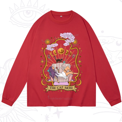 Purplehecate The Cat Mom Goddess Long Sleeve T-Shirt