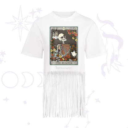 Purplehecate The Reader Tarot Card Fringe Hem T-Shirt
