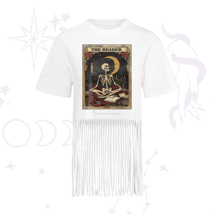 Purplehecate The Reader Tarot Card Fringe Hem T-Shirt