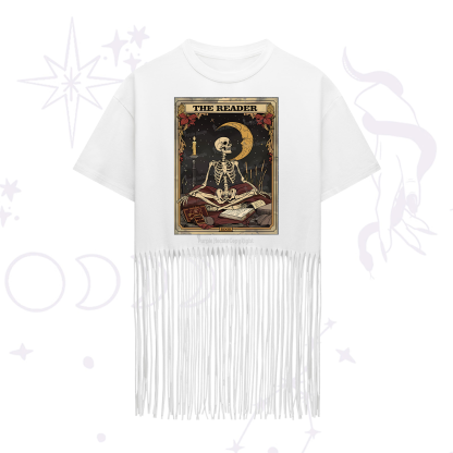 Purplehecate The Reader Tarot Card Fringe Hem T-Shirt