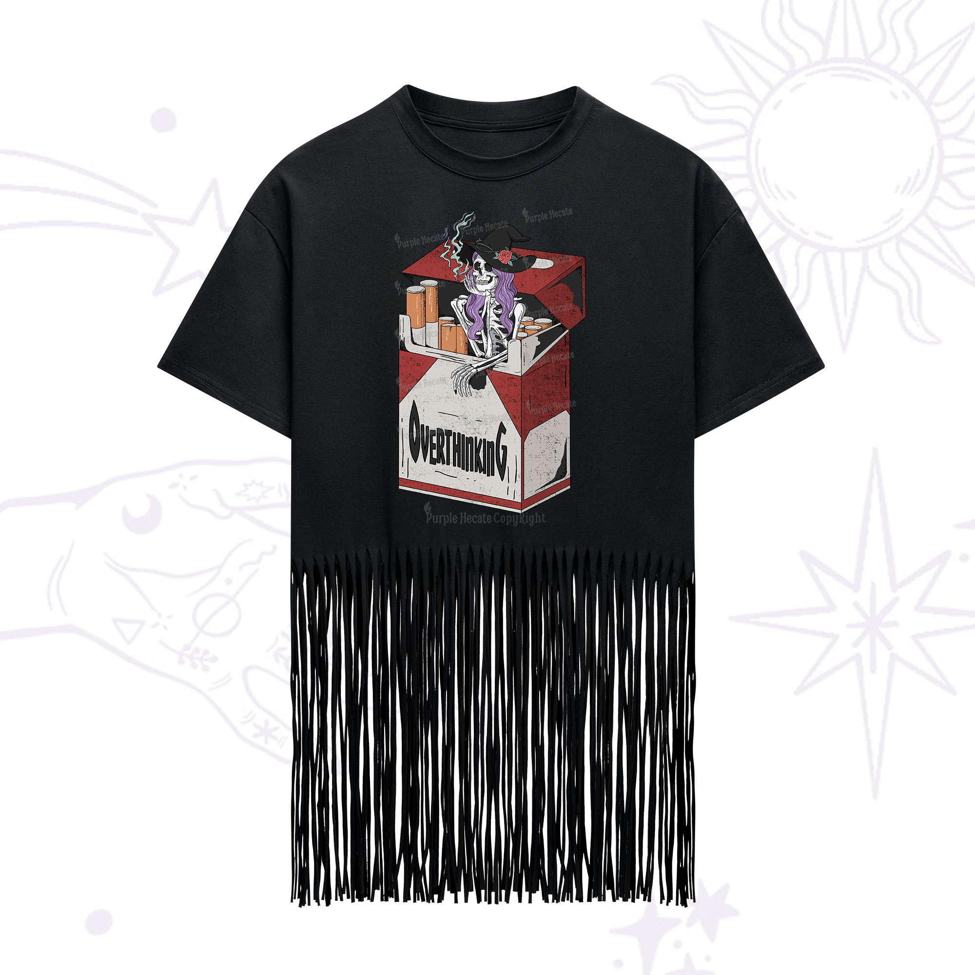 Purplehecate Overthinking Fringe Hem T-Shirt
