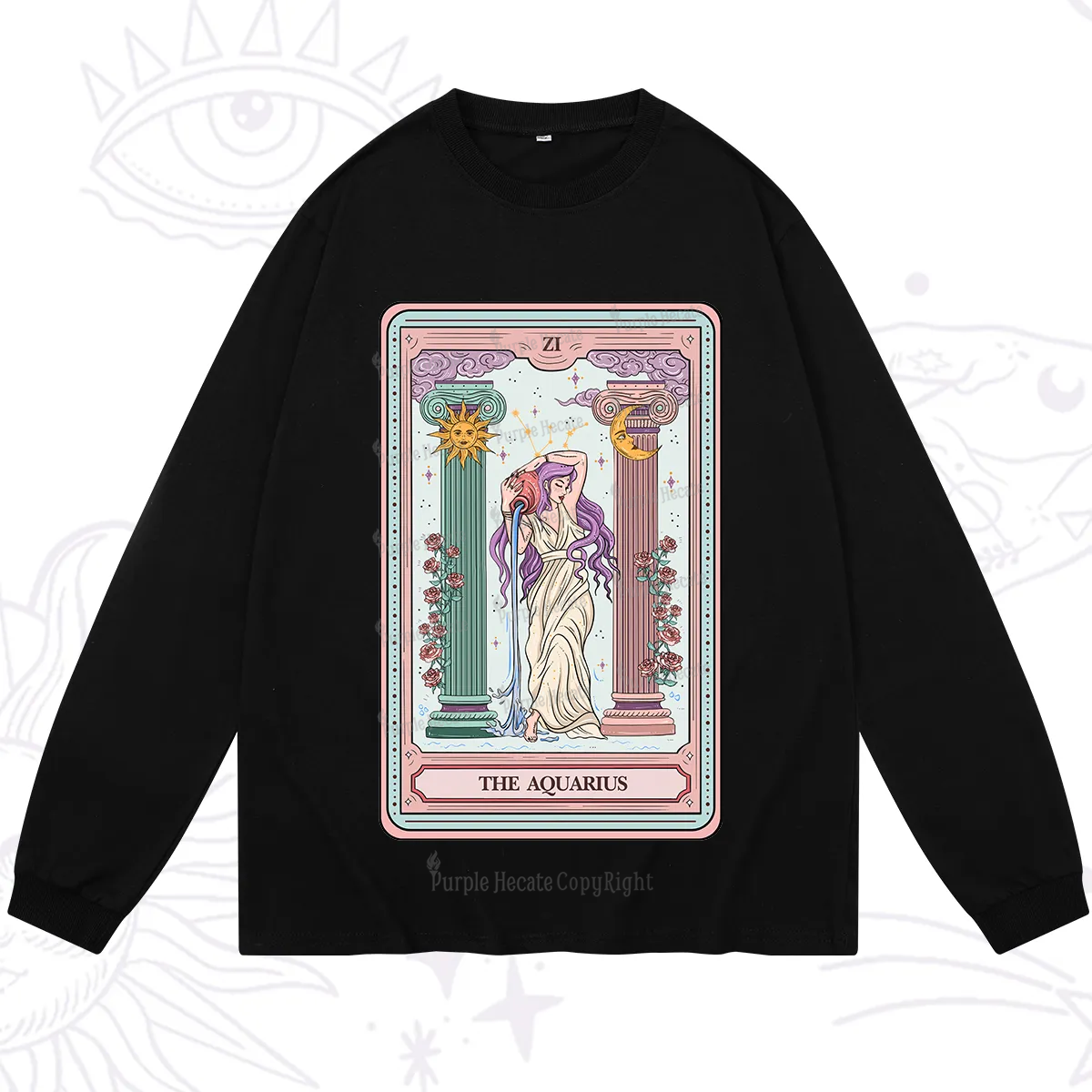 Purplehecate The Aquarius Goddess Tarot Long Sleeve T-Shirt