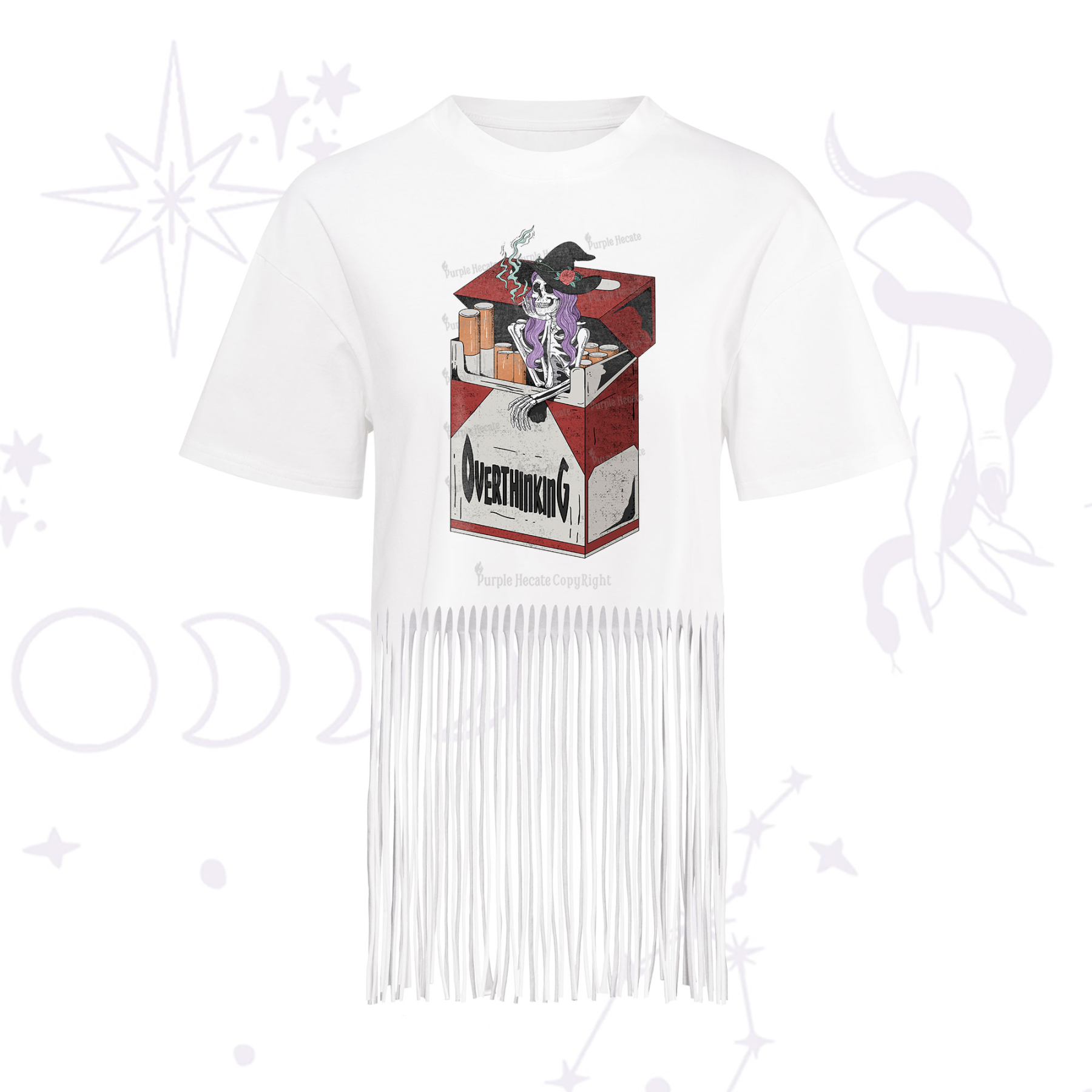 Purplehecate Overthinking Fringe Hem T-Shirt