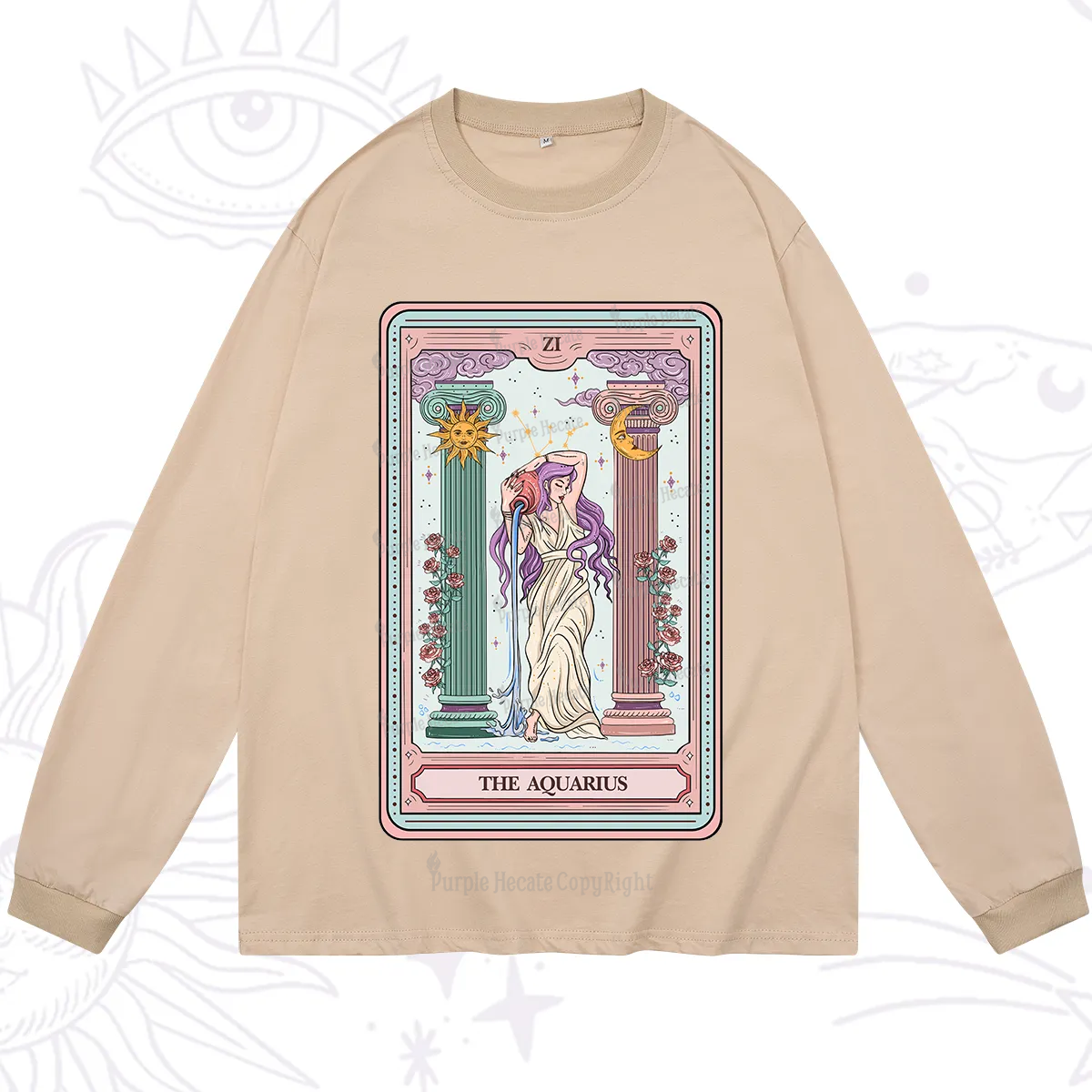 Purplehecate The Aquarius Goddess Tarot Long Sleeve T-Shirt