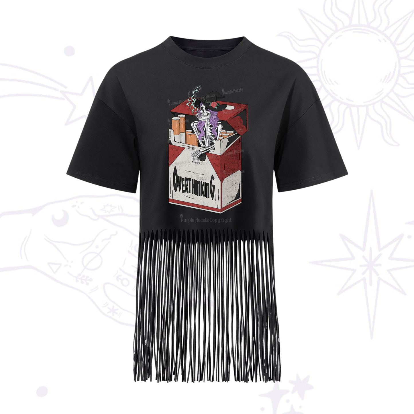 Purplehecate Overthinking Fringe Hem T-Shirt