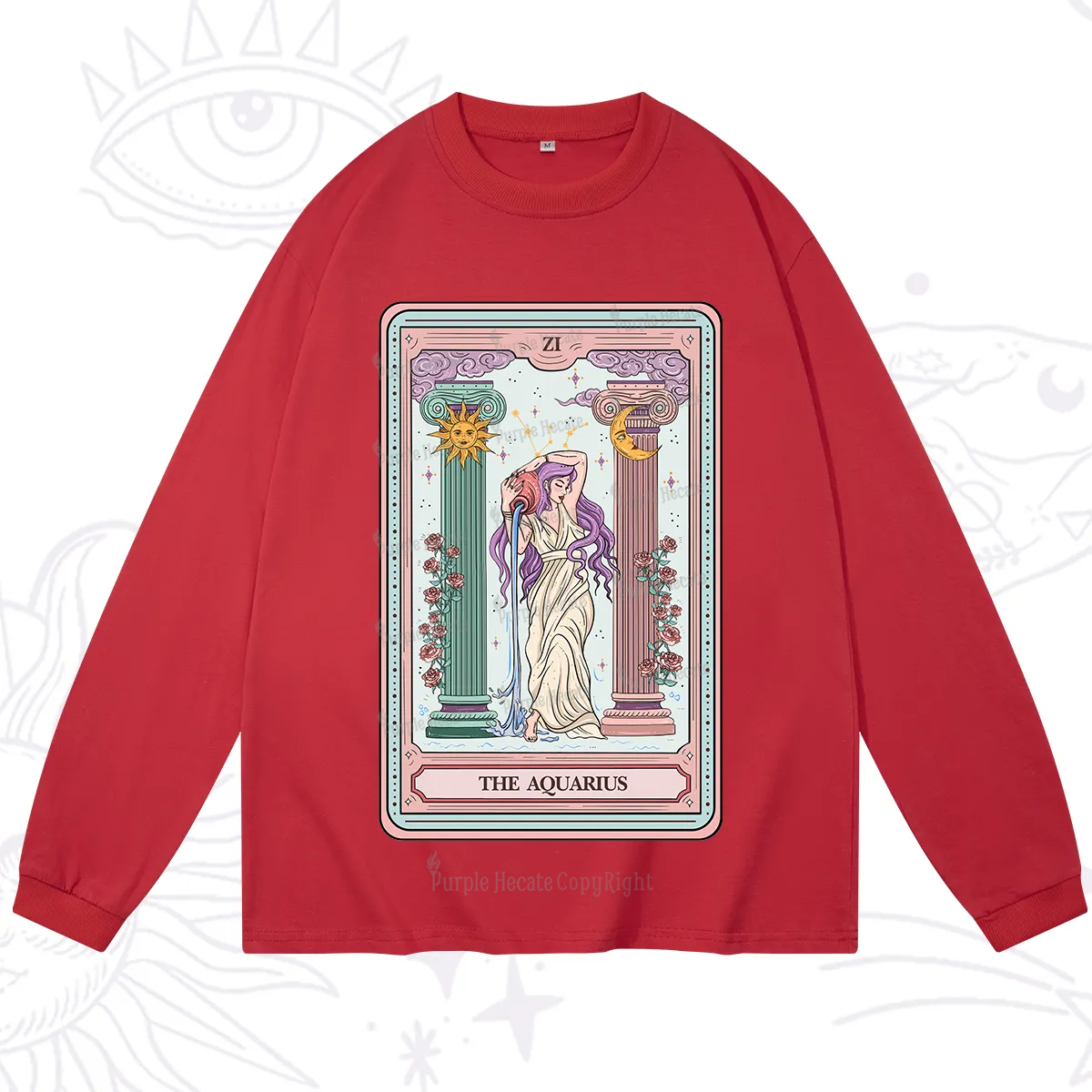Purplehecate The Aquarius Goddess Tarot Long Sleeve T-Shirt