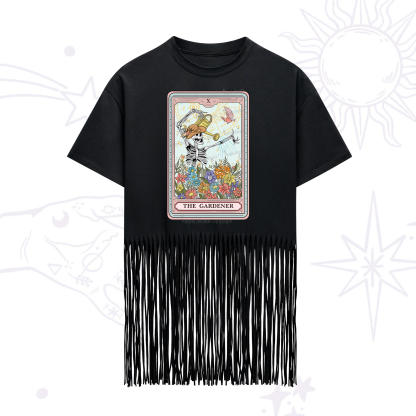 Purplehecate The Gardener Tarot Fringe Hem T-Shirt