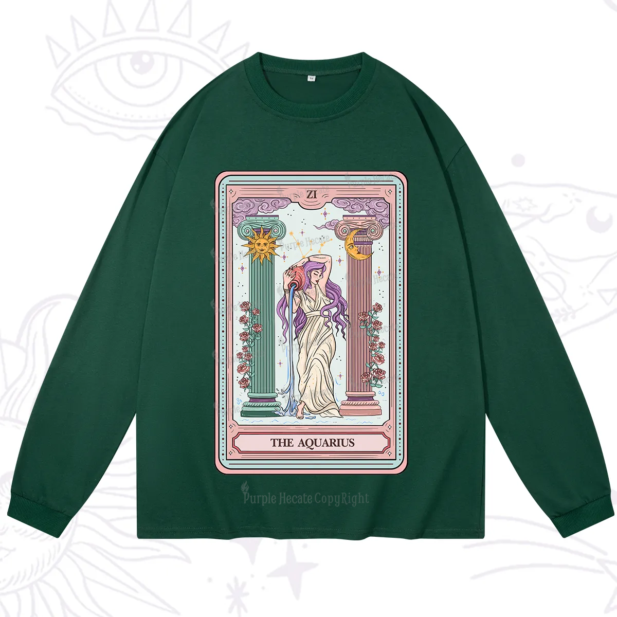 Purplehecate The Aquarius Goddess Tarot Long Sleeve T-Shirt