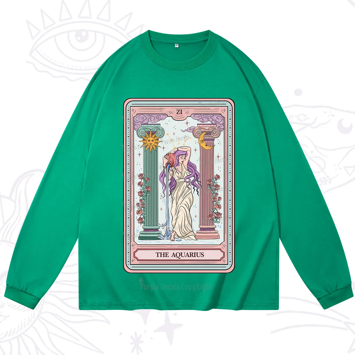 Purplehecate The Aquarius Goddess Tarot Long Sleeve T-Shirt