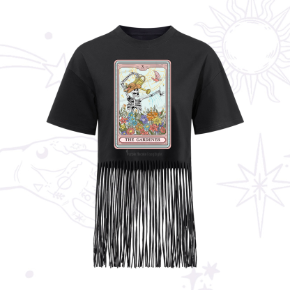 Purplehecate The Gardener Tarot Fringe Hem T-Shirt