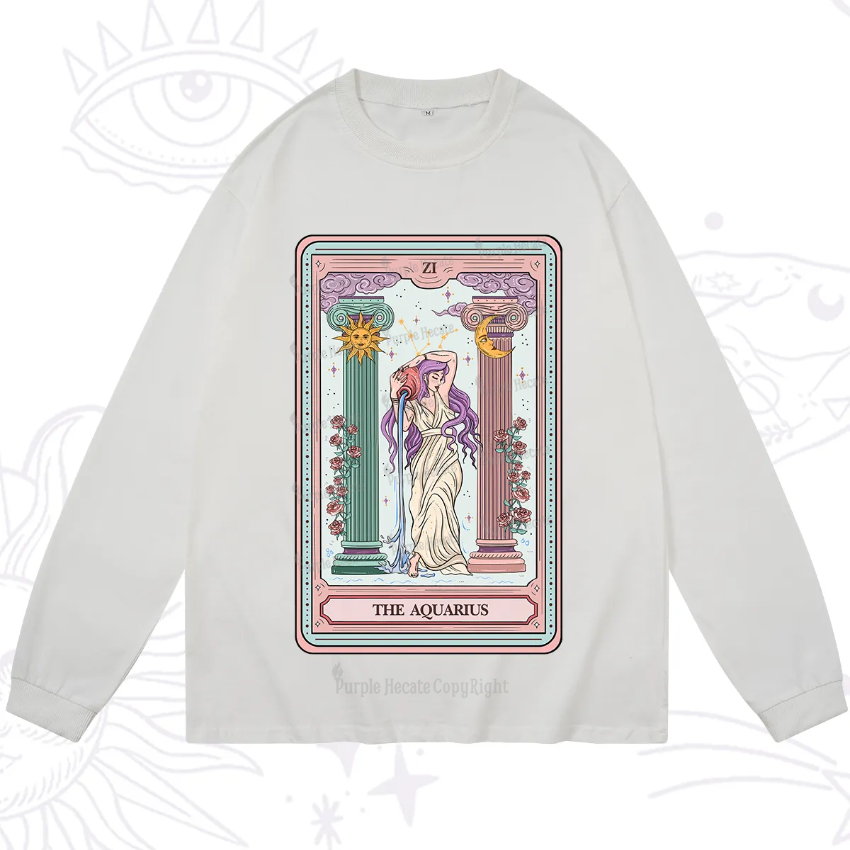 Purplehecate The Aquarius Goddess Tarot Long Sleeve T-Shirt