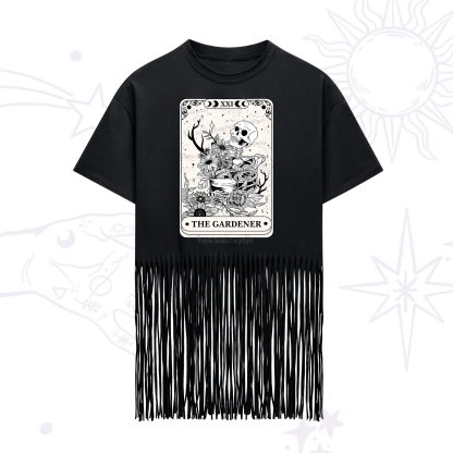 Purplehecate The Gardener Tarot Fringe Hem T-Shirt
