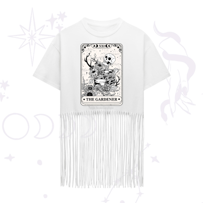 Purplehecate The Gardener Tarot Fringe Hem T-Shirt